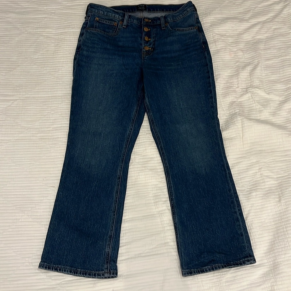 J Crew Factory Mid-Rise flare crop size 28 never worn